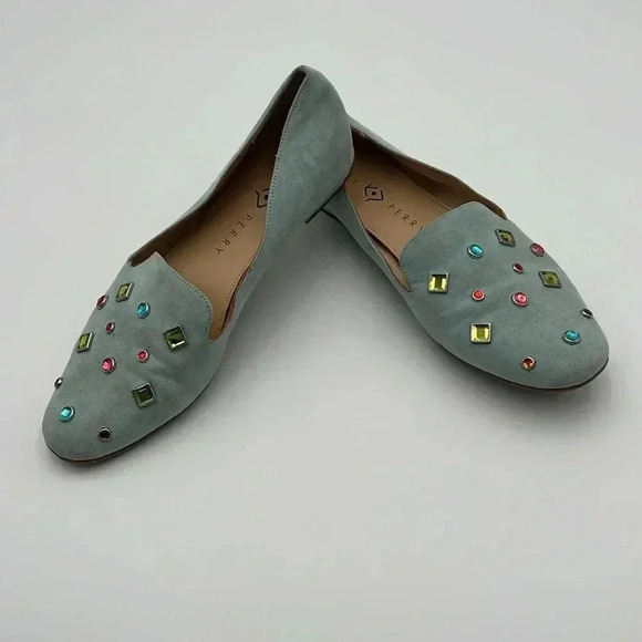 Katy Perry Baby Blue Rhinestone Embellished Loafers, The Turner Women’s Size 8.5 - Picture 2 of 6